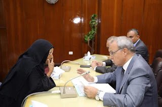 السيد  عبد الحميد الهجان محافظ قنا صباح اليوم بقاعة المؤتمرات بالديوان العام التقى بعدد450...