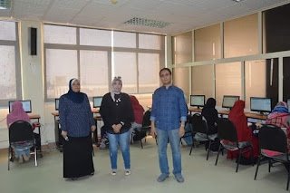 إجراء الاختبار الإليكتروني التجريبي الموحد لطلاب كلية التمريض بجامعة الفيوم