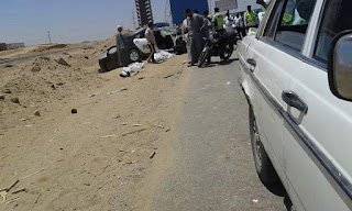 استشهاد 3 ضباط وأمين شرطة وصاحب ملاكي في حادث بطريق السويس