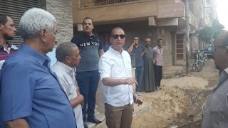 محافظ سوهاج يتفقد كسر في ماسورة مياه شارع الجمهورية