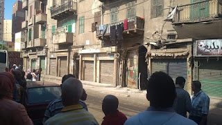 .بالصور..إنهيارجزئي لعقار  بمنطقه اللبان بالاسكندرية وإصابة سيدة