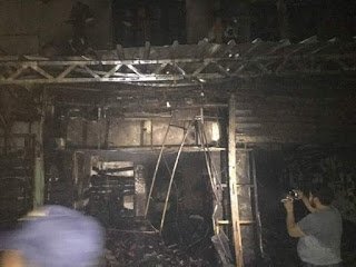 اندلاع حريق هائل في محلات تجارية بالإسماعيلية