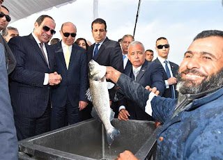 السيسي في بورسعيد لافتتاح أضخم مزارع أسماك بمراقبة إلكترونية