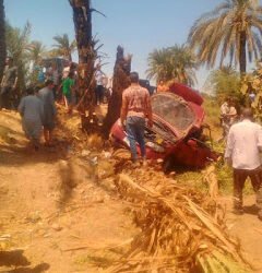 بالصور.. مصرع شخص وإصابة 6 في انقلاب ملاكي بجانب ترعة بأسيوط