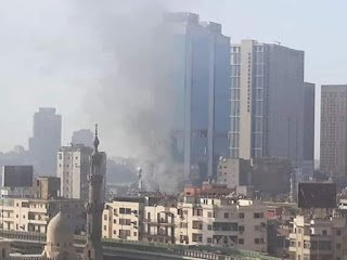 حريق هائل بمحال للأقمشة بوكالة البلح بمنطقة بولاق أبوالعلا