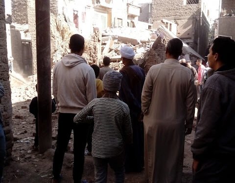 انهيار منزل مكون من طابقين فى المراغه بسوهاج