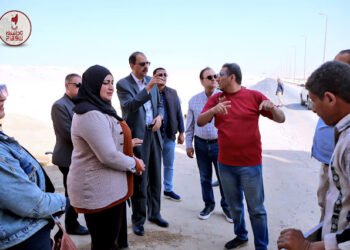 خلال جولة ميدانية اليوم ..  محافظ سوهاج يتفقد أعمال إنشاء أول بوابة للمدخل الغربي...