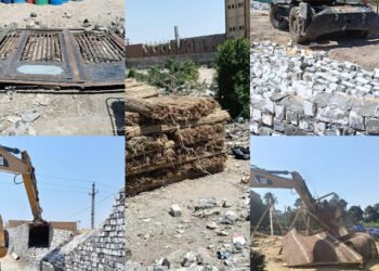 إزالة فورية لـ 3 حالات تعدٍ خارج الحيز العمراني بزاوية الكرادسة بالفيوم