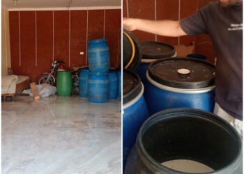ضبط طن من لبن الفرز غير الصالح للتداول داخل مخزن غير مرخص بالفشن فى بني...